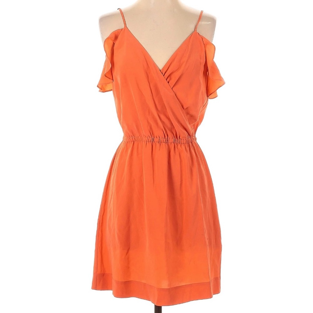 Elegant Orange Wrap Dress
